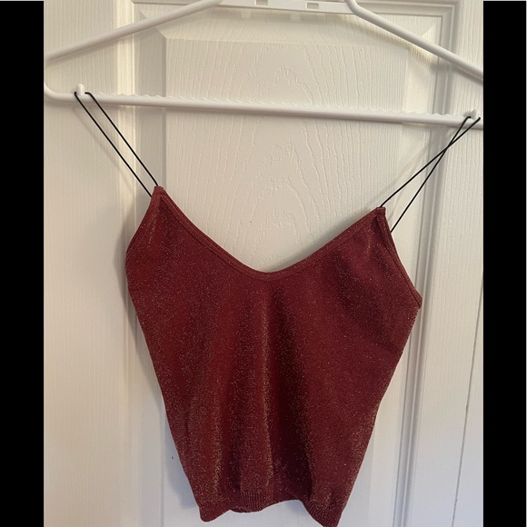 Free People Womens Seamless Cami Tank Top Sparkle Skinny Strap Brami - Picture 5 of 5